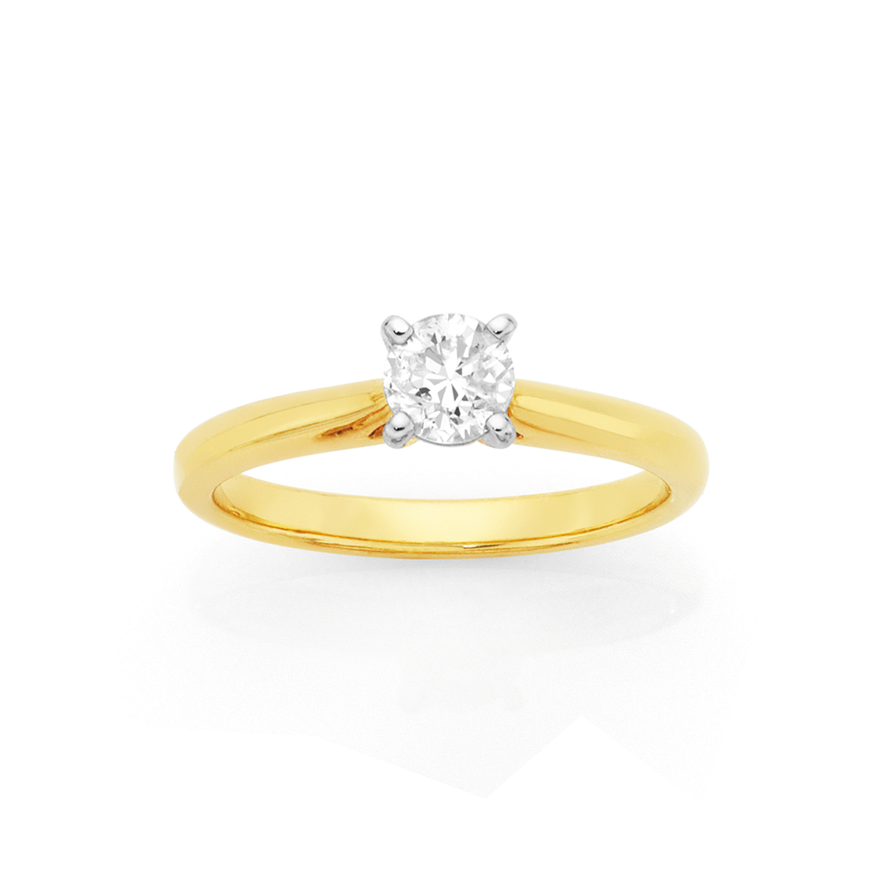 Alora by Goldmark 14ct White Gold Lab Grown Diamond Shoulder Solitaire