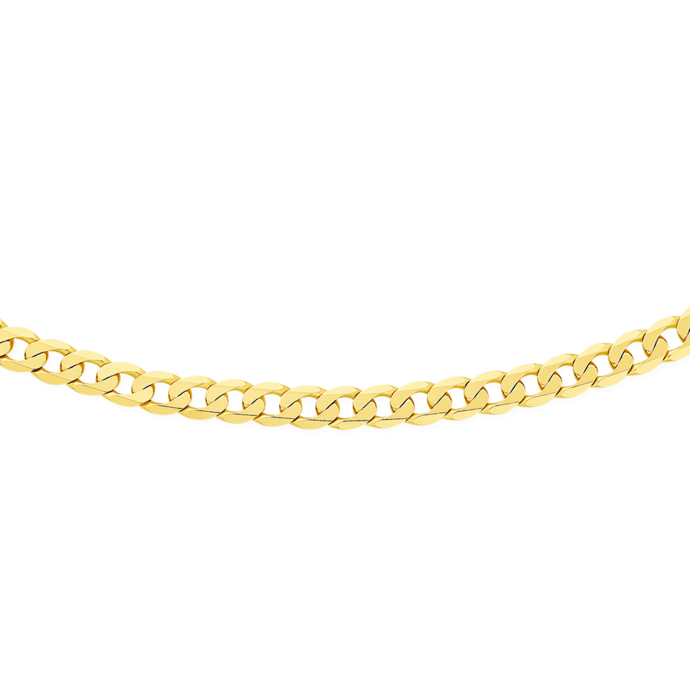 9ct 55cm Solid Bevelled Curb Chain 