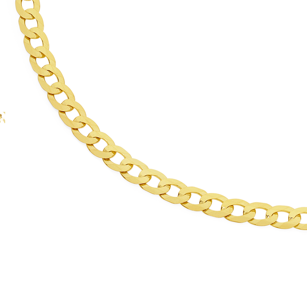 9ct 55cm Solid Bevelled Curb Chain