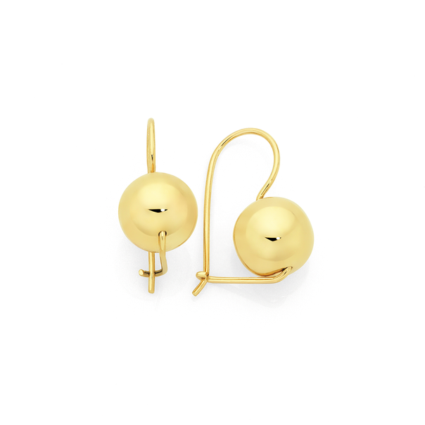 9ct Gold 10mm Euroball Earrings