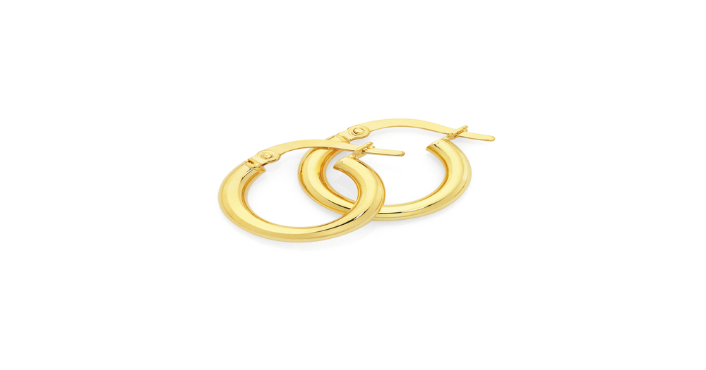 9ct Gold 10mm Polished Hoop Earrings Goldmark (AU)