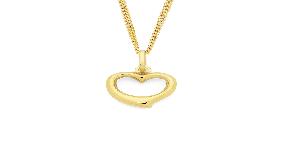 9ct Gold 12mm Open Heart Pendant | Goldmark (AU)