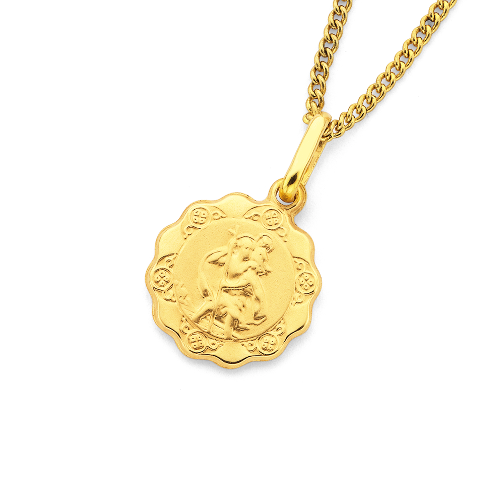 Solid 9ct Gold St Christopher Pendant - Scarlett Jewellery