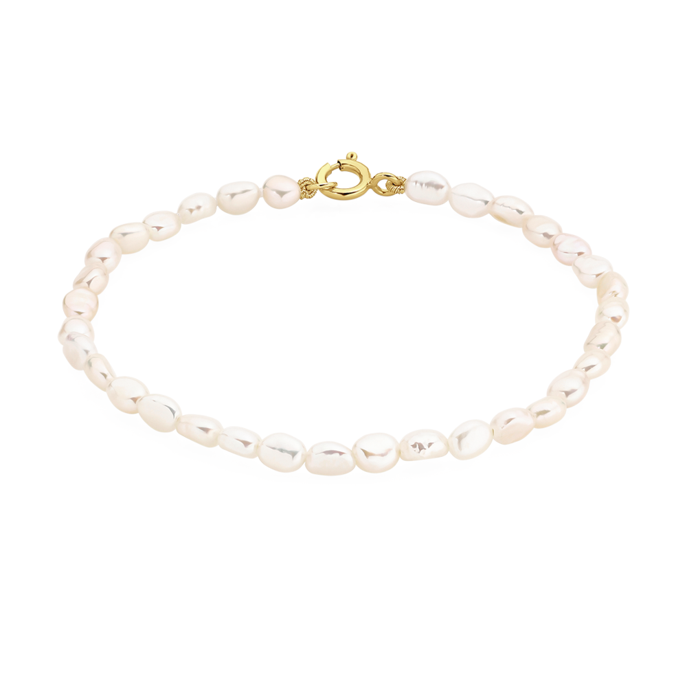 Damaris 8mm Cultured Freshwater Pearl Bracelet in Vermeil 14K Yellow Gold  (8 in) | Shane Co.