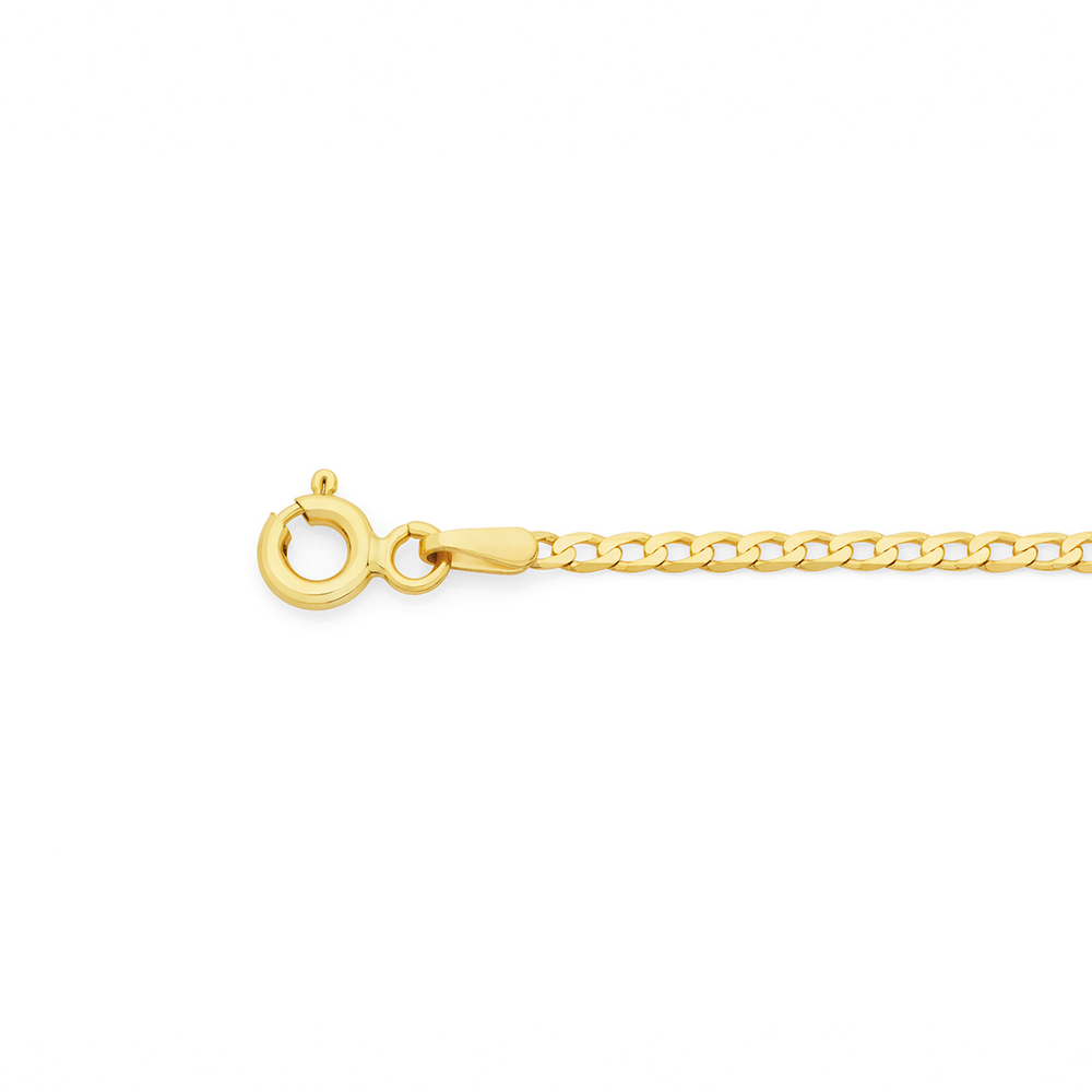 IBB 9ct Gold 140 Diamond Cut Curb Chain Bracelet Gold at John Lewis   Partners