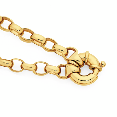 9ct Gold 19cm Solid Belcher Bolt Ring Bracelet $1875 ($3750) + more 50% off Goldmark jewellery