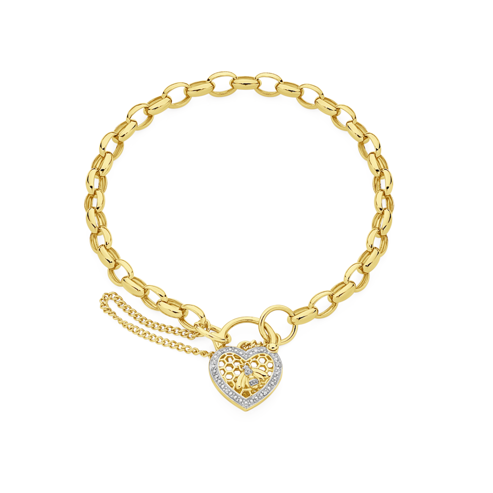 9CT GOLD ON Silver Diamond Butterfly Belcher Bracelet - Baby / Girl's - 6  inch £60.95 - PicClick UK