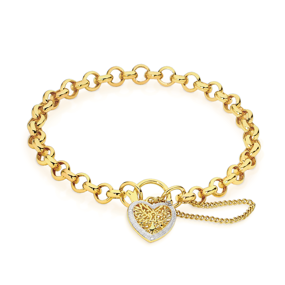 9ct Gold 19cm Solid Belcher Diamond 