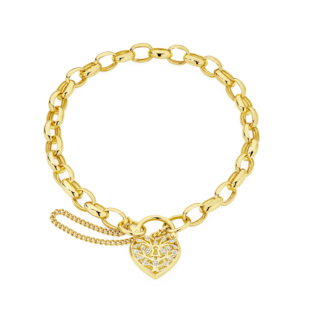 Heart padlock best sale bracelet gold