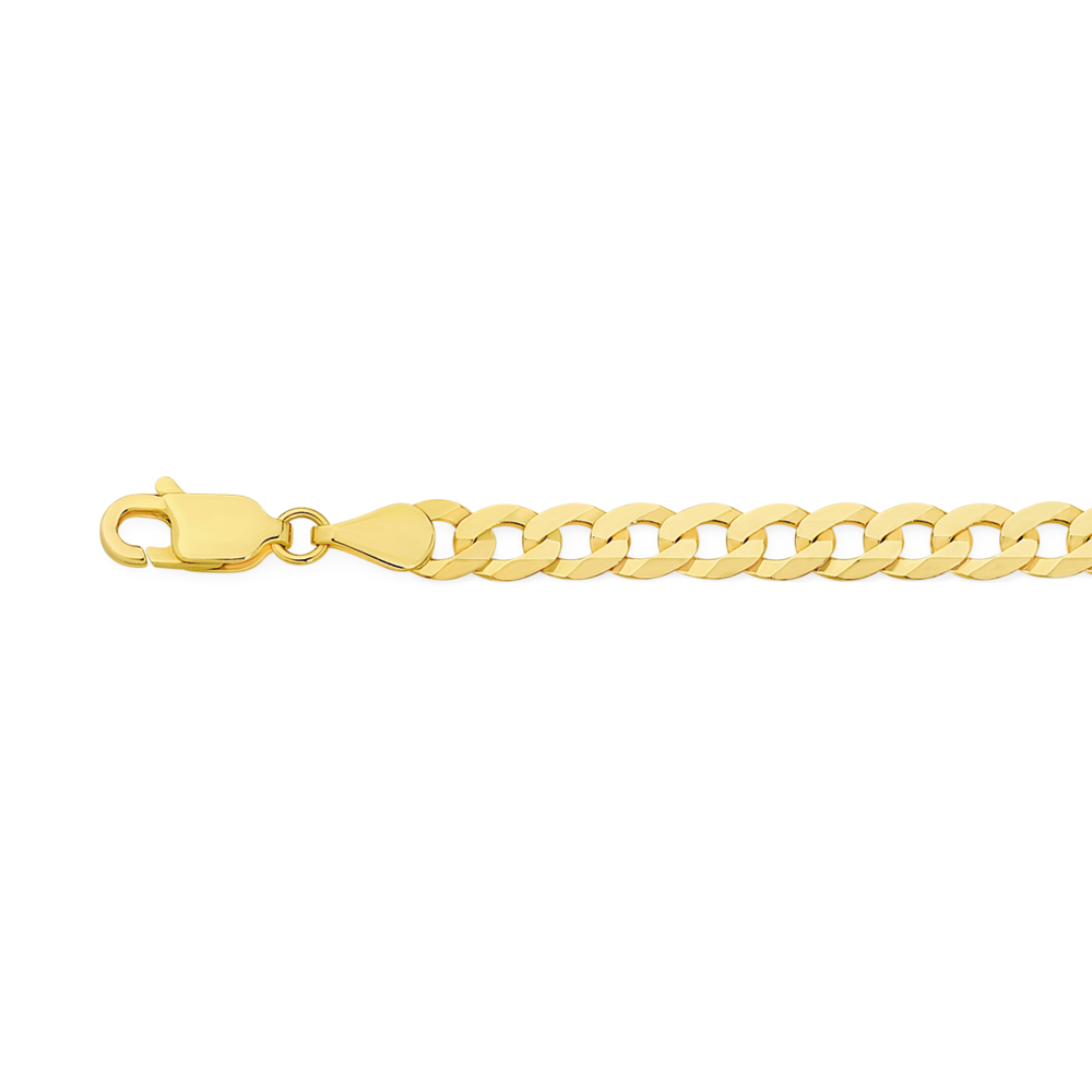 9ct Gold 19cm Solid Diamond-cut Cuban Bracelet Goldmark (AU)