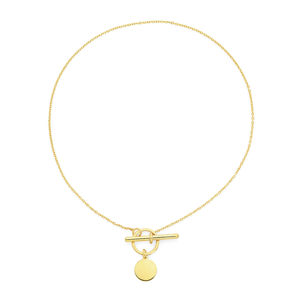 9ct Gold 45cm Solid Trace FOB Disc 