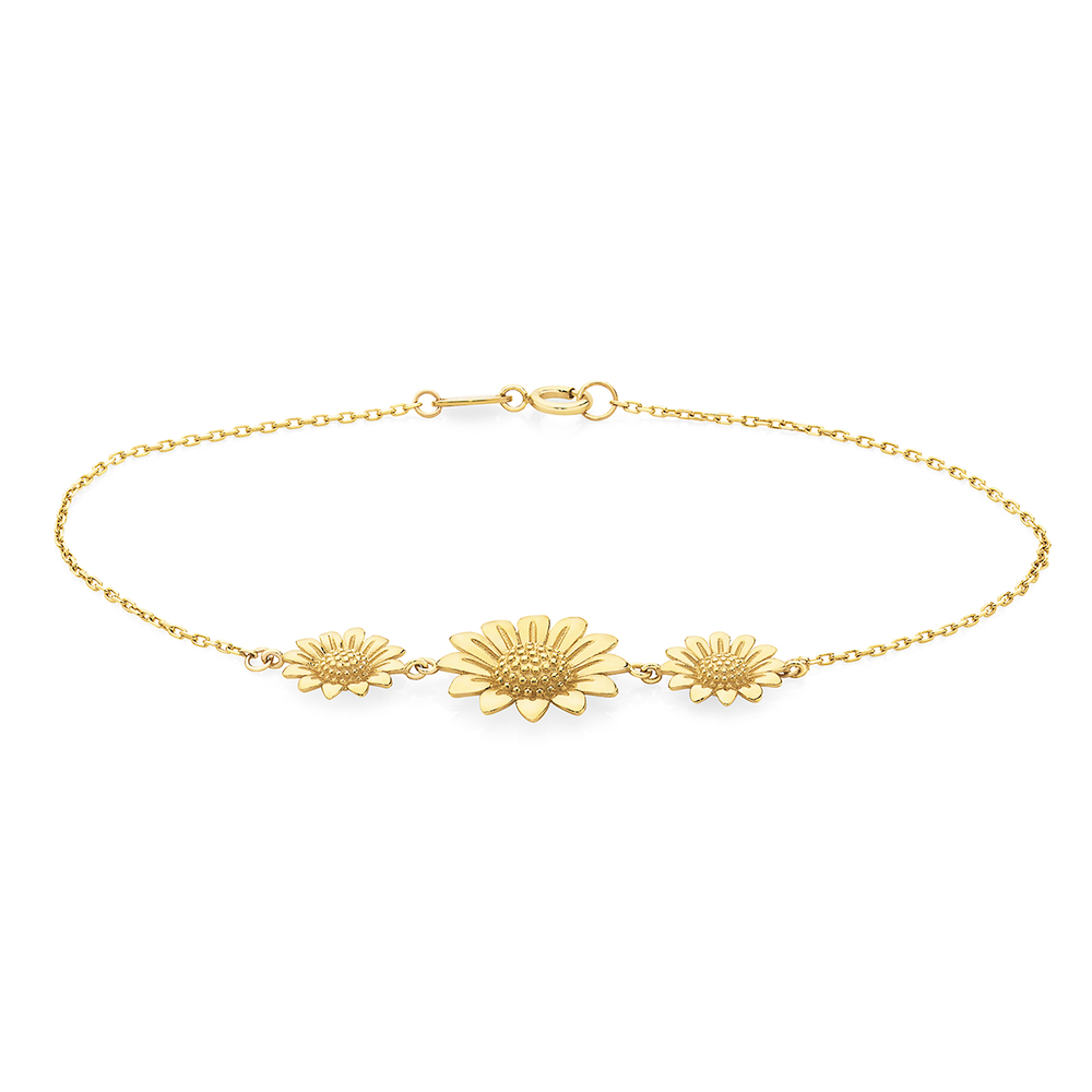 Gold sunflower hotsell bracelet