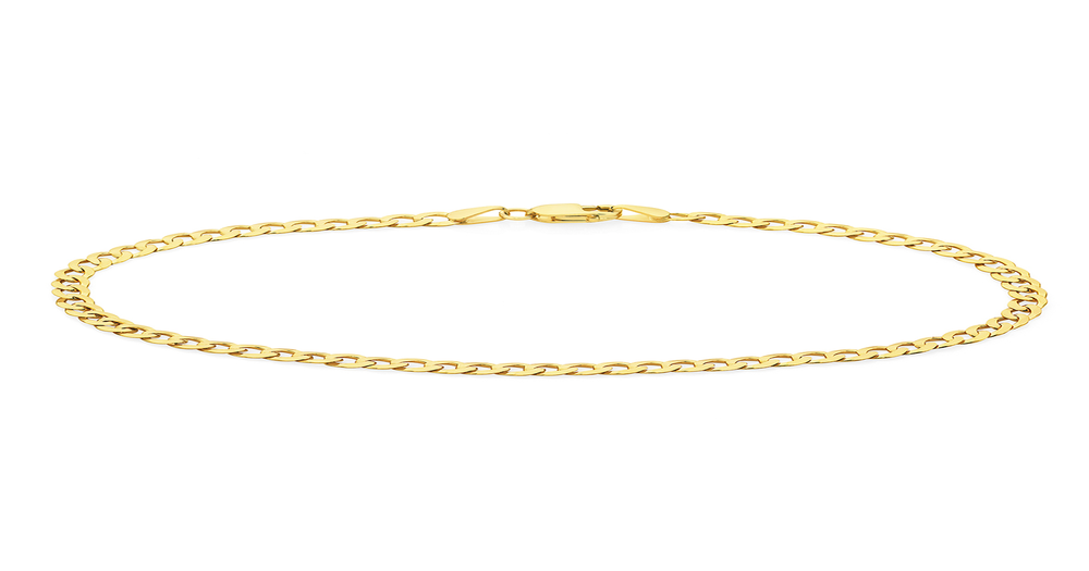 9ct gold 20cm solid curb bracelet goldmark au 