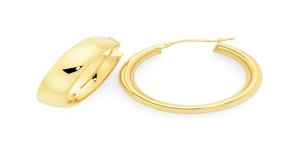 9ct Gold 20mm Hoop Earrings Goldmark (AU)