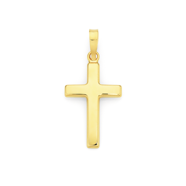 9ct Gold 20mm Polished Cross Pendant