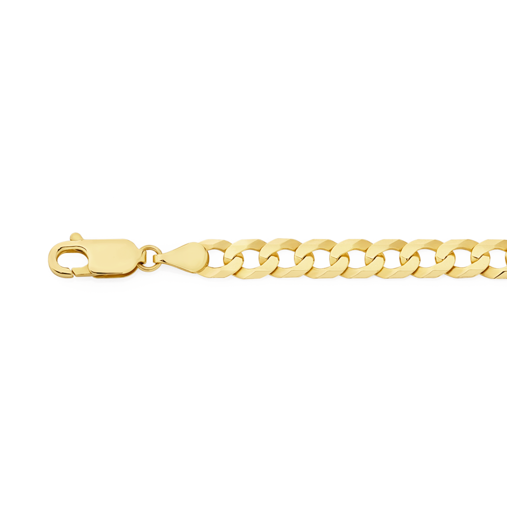 Men's Solid 9ct Yellow Gold Traditional Heavy Weight Curb Link 16mm Gauge Chain  Bracelet, 9 inch