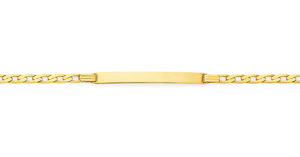 9ct Gold 21cm Solid Curb Id Bracelet Goldmark (AU)
