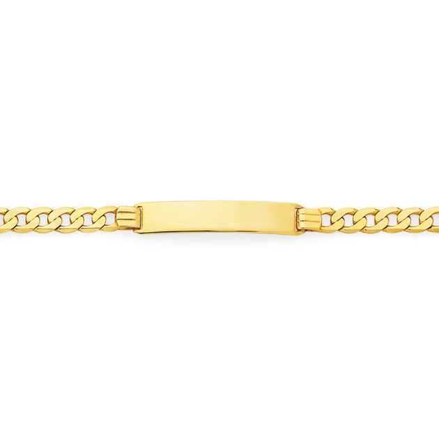 9ct Gold 21cm Solid Curb Id Bracelet | Goldmark (AU)