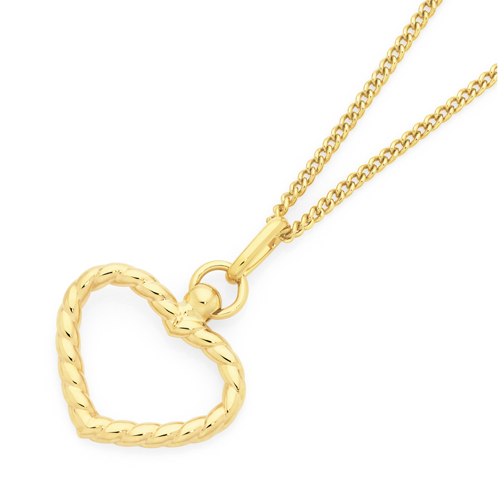 9ct Gold Cubic Zirconia Heart Necklace