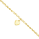 9ct Gold 25cm Hollow Belcher Anklet with Heart Charm