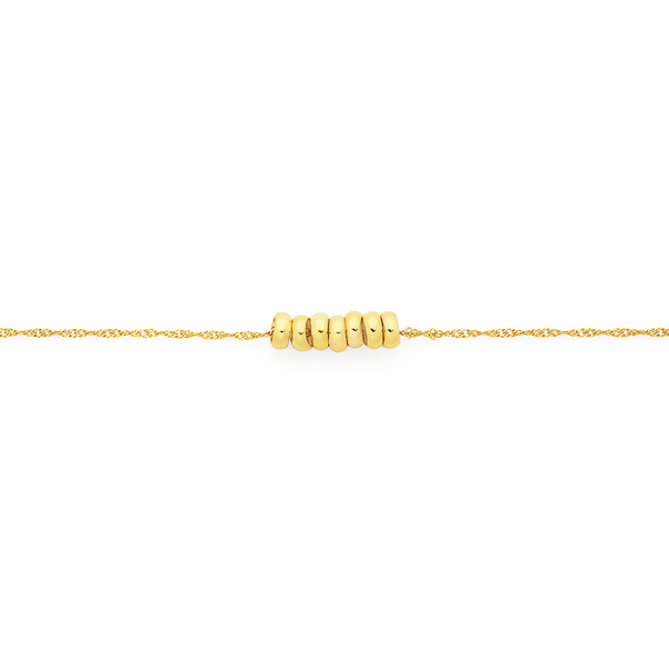 9ct Gold 25cm Rings Of Luck Anklet