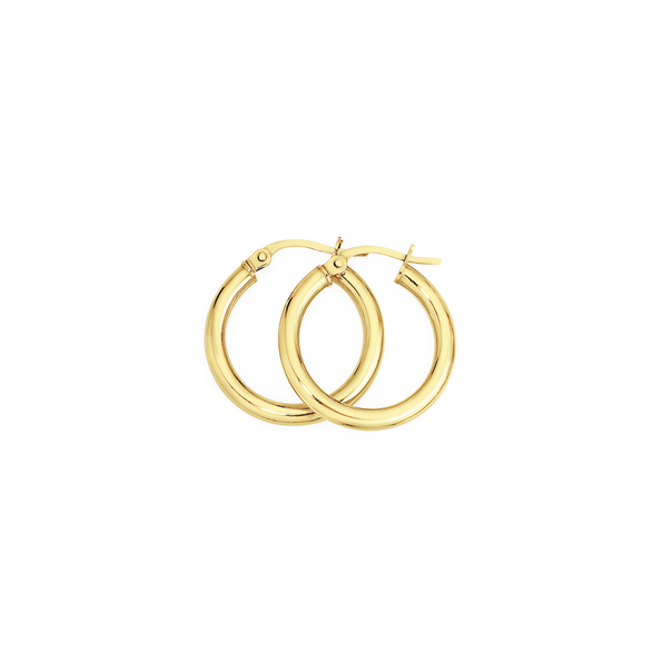 9ct Gold 2.5x15mm Polished Hoop Earrings