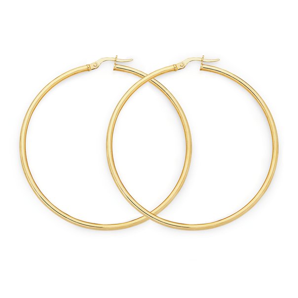 9ct Gold 2.5x50mm Polished  Hoop Earrings