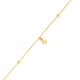 9ct Gold 27cm Star Beaded Trace Anklet
