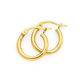 9ct Gold 2x10mm Polished Hoop Earrings