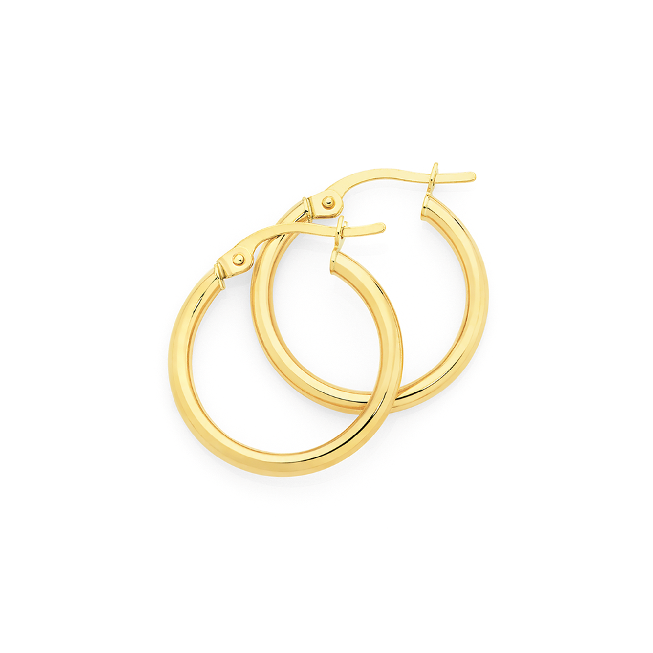 9ct Gold Two Tone 1.8x15mm Twist Hoop Earrings | Earrings | Goldmark AU