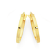 9ct Gold 2x15mm Square Tube Hoop Earrings