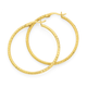 9ct Gold 2x30mm Diamond-cut Hoop Earrings