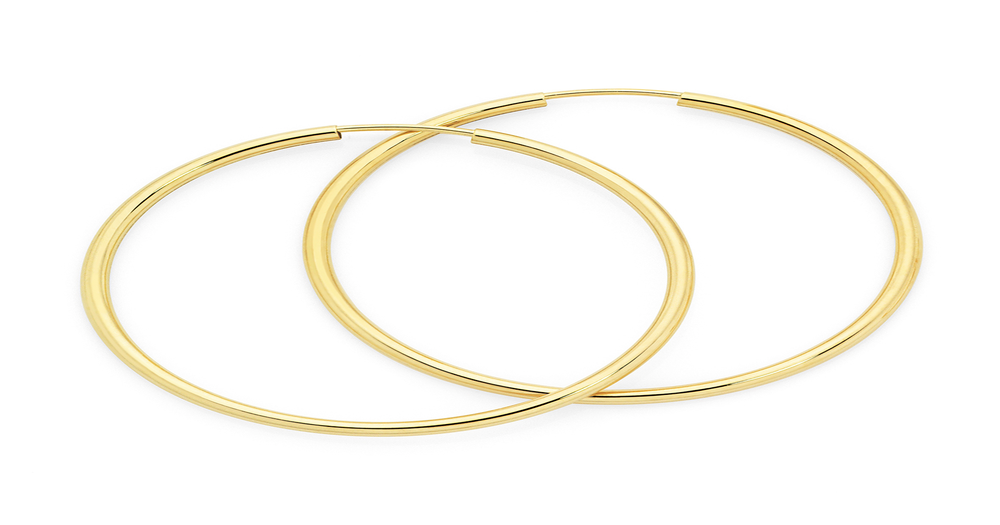 9ct Gold 30mm Hoop Earrings Goldmark (AU)