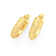 9ct Gold 3.5x10mm Diamond-cut Hoop Earrings