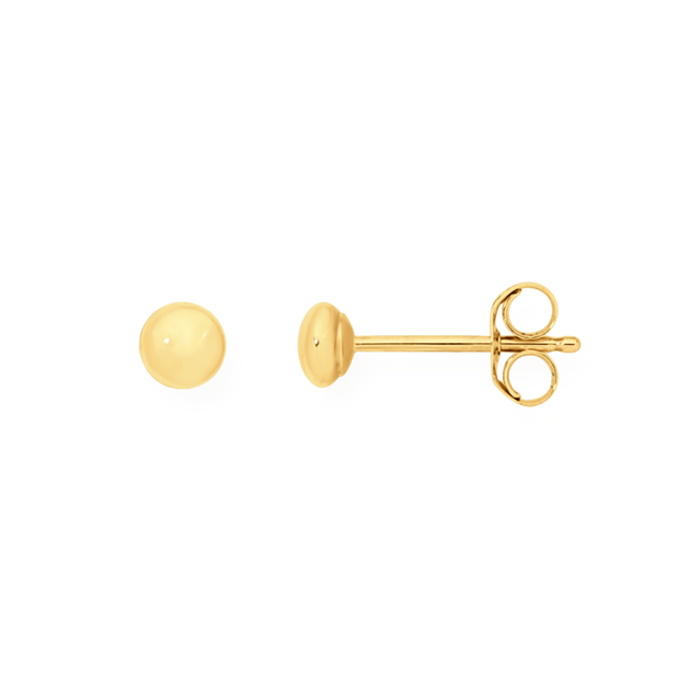9ct Gold 3mm Flat Ball Stud Earrings | Goldmark (AU)