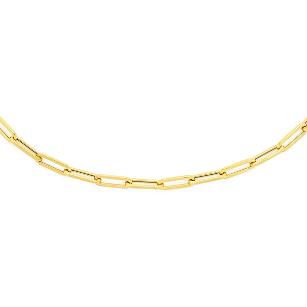 9ct Gold 45cm Hollow Paperclip Chain