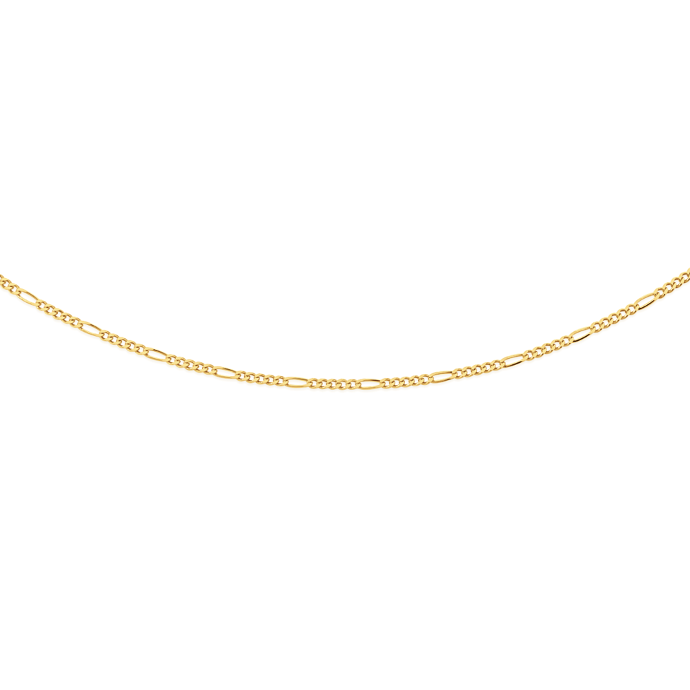 9ct White Gold 50cm Solid Curb Chain 