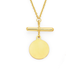 9ct Gold 45cm Solid Trace FOB Disc Charm Necklace