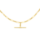 9ct Gold 48cm Hollow Fancy Figaro 3+1 Fob Necklet