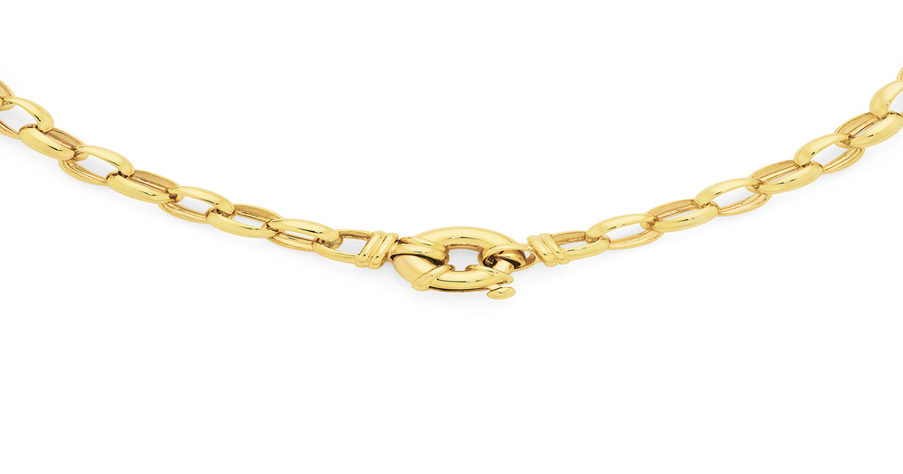 9ct Gold 48cm Solid Belcher Bolt Ring Necklet Goldmark (AU)