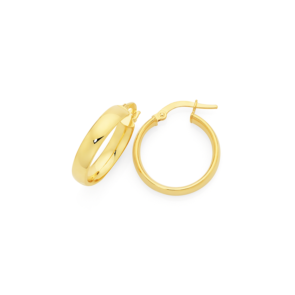 14k Yellow Gold Hoop Earrings with Textured Detailing-rx53556 – Delphimetals