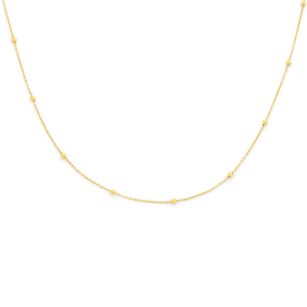9ct Gold 50cm Beaded Solid Trace Chain