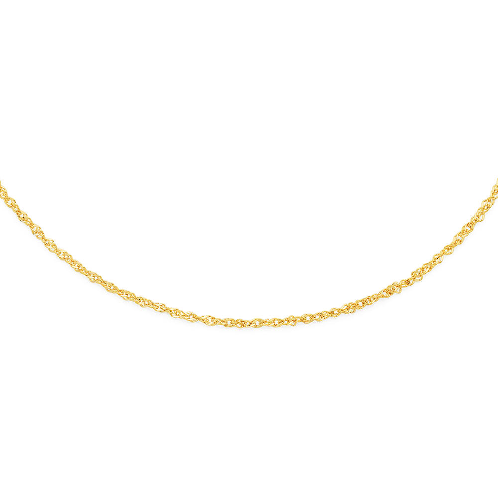 9ct Gold 45cm Solid Criss Cross Chain 
