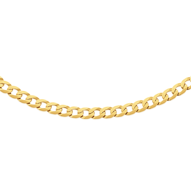 9ct 60cm Solid Bevelled Curb Chain | Necklaces | Goldmark AU