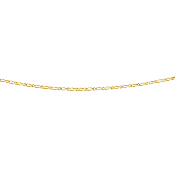 9ct Gold 50cm Solid Figaro 1+1 Chain