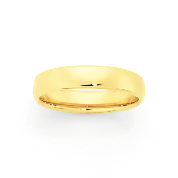 9ct Gold 5mm Comfort Wedding Ring - Size T