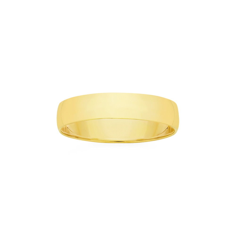 9ct Gold 5mm Half Round Wedding Ring - Size Y