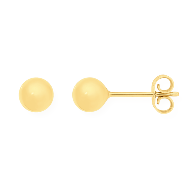 9ct Gold 5mm Polished Ball Stud Earrings