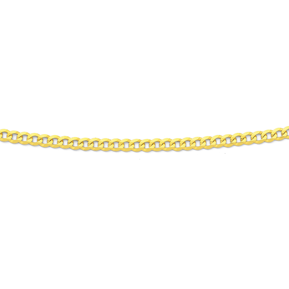9ct Gold 60cm Solid Flat Curb Chain Goldmark (AU)