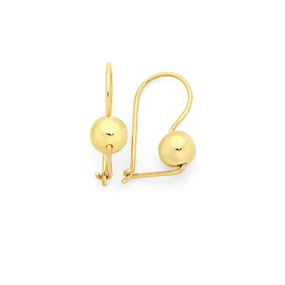 Gold euro ball earrings sale